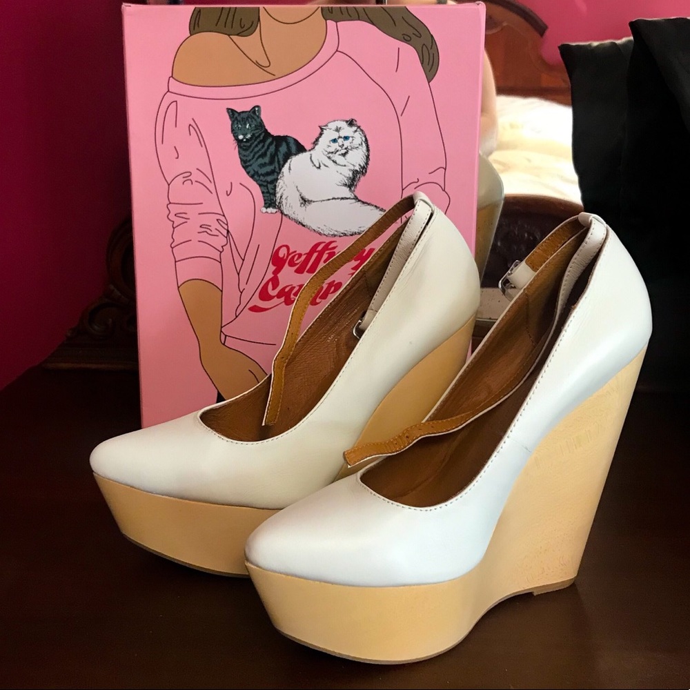 Jeffrey Campbell 8M White Pizan Wedges